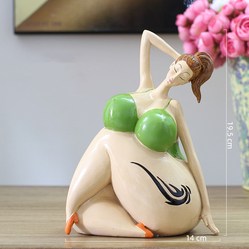 New Fat Lady Figurine Woman Ornament Home Decorations Girl Statue Sculpture