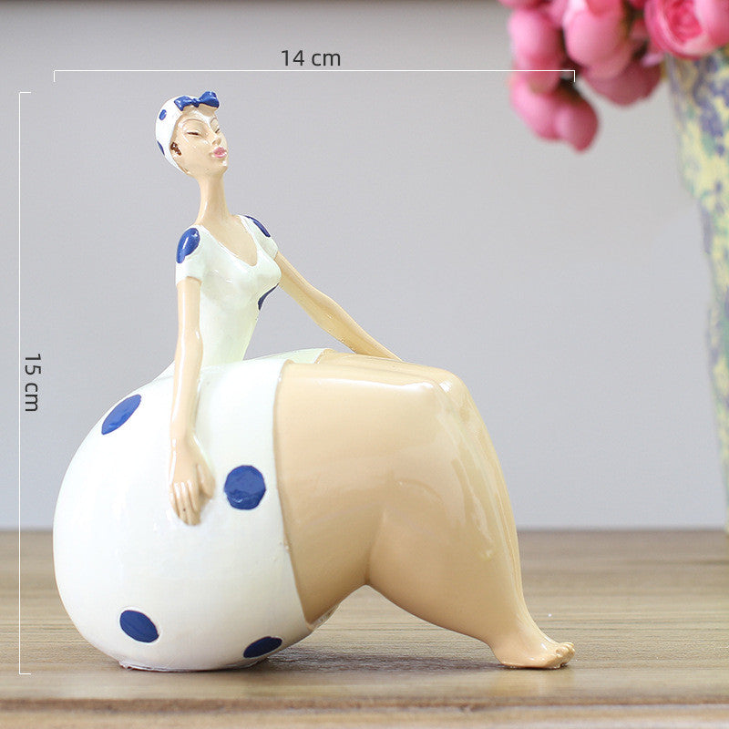 New Fat Lady Figurine Woman Ornament Home Decorations Girl Statue Sculpture