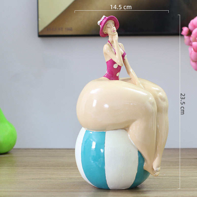 New Fat Lady Figurine Woman Ornament Home Decorations Girl Statue Sculpture