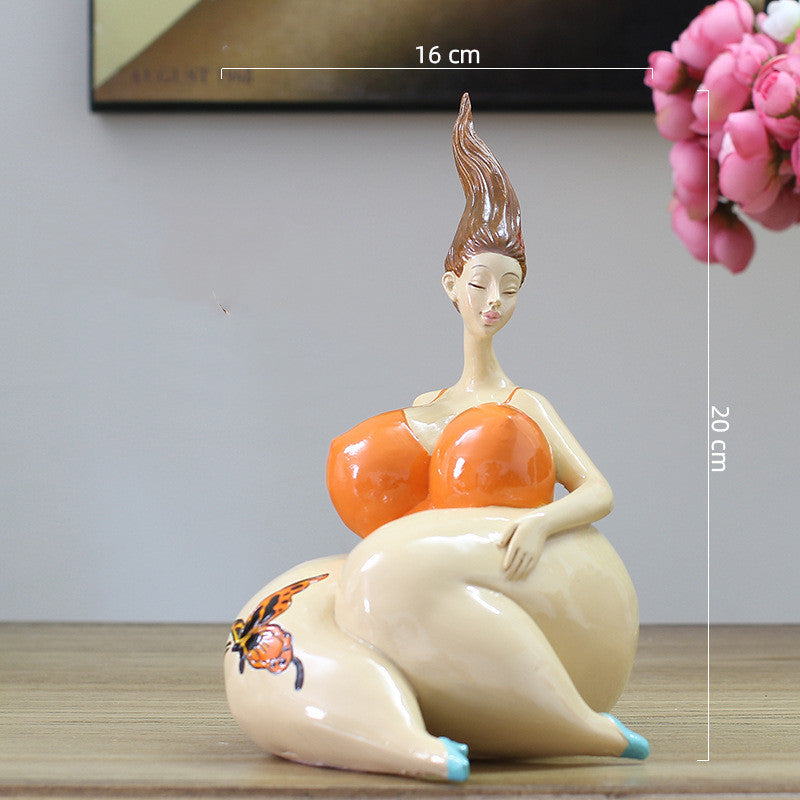 New Fat Lady Figurine Woman Ornament Home Decorations Girl Statue Sculpture