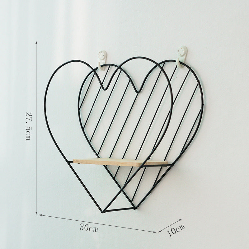 Wrought Iron Shelf Wall Perforation-free Storage Rack Living Room Room Bedroom Wall Home Decoration Rack