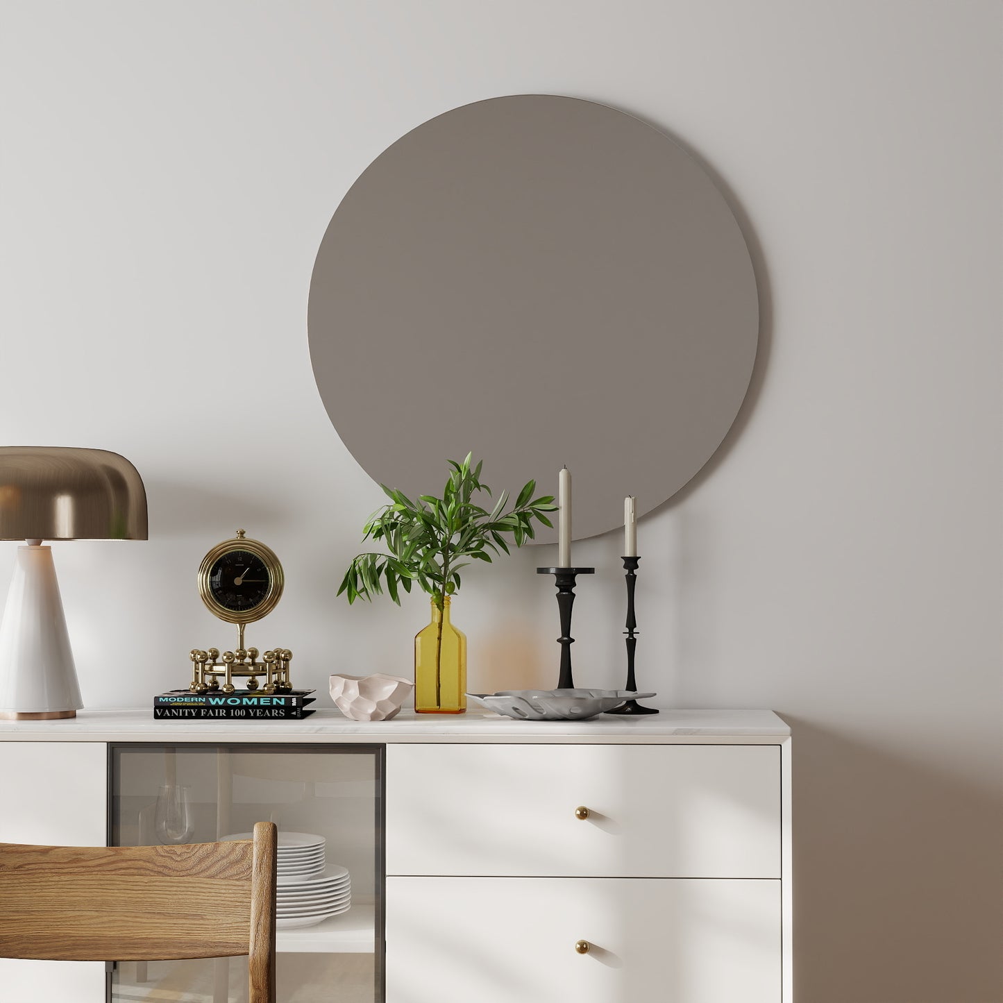 80cm Bathroom Mirror, Round Mirror, Wall Mount